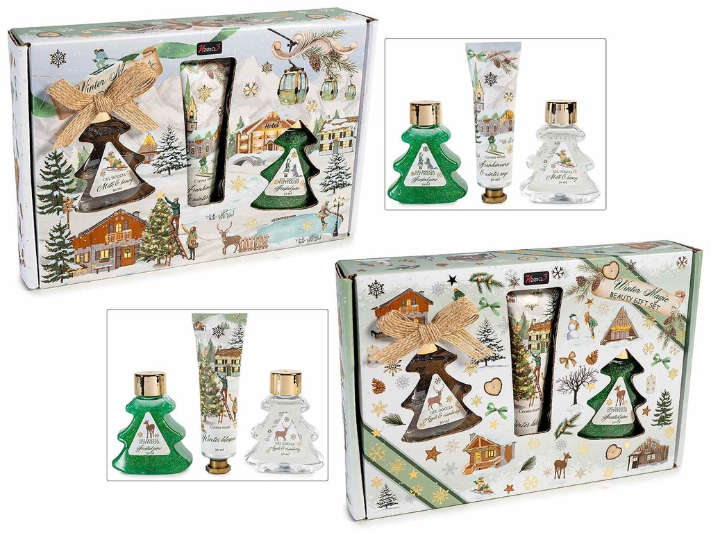 Confezione regalo con 2 gel doccia 50ml e crema mani 30ml
