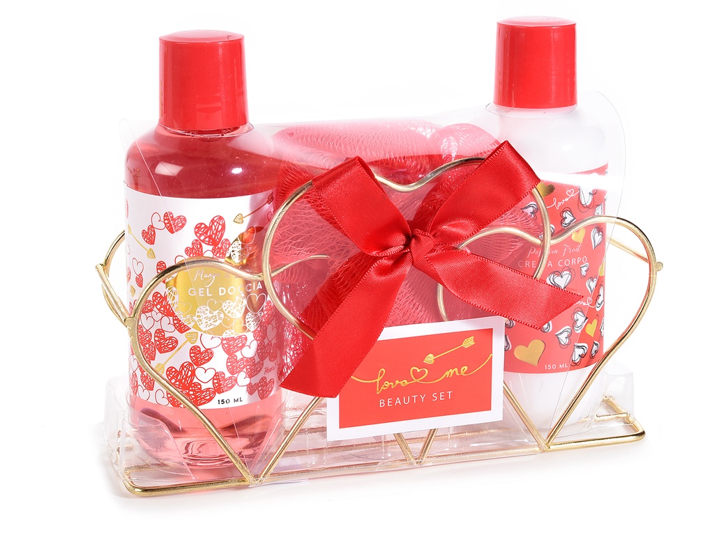 Confezione regalo Cuori 2 prodotti Corpo 150mle Spugna